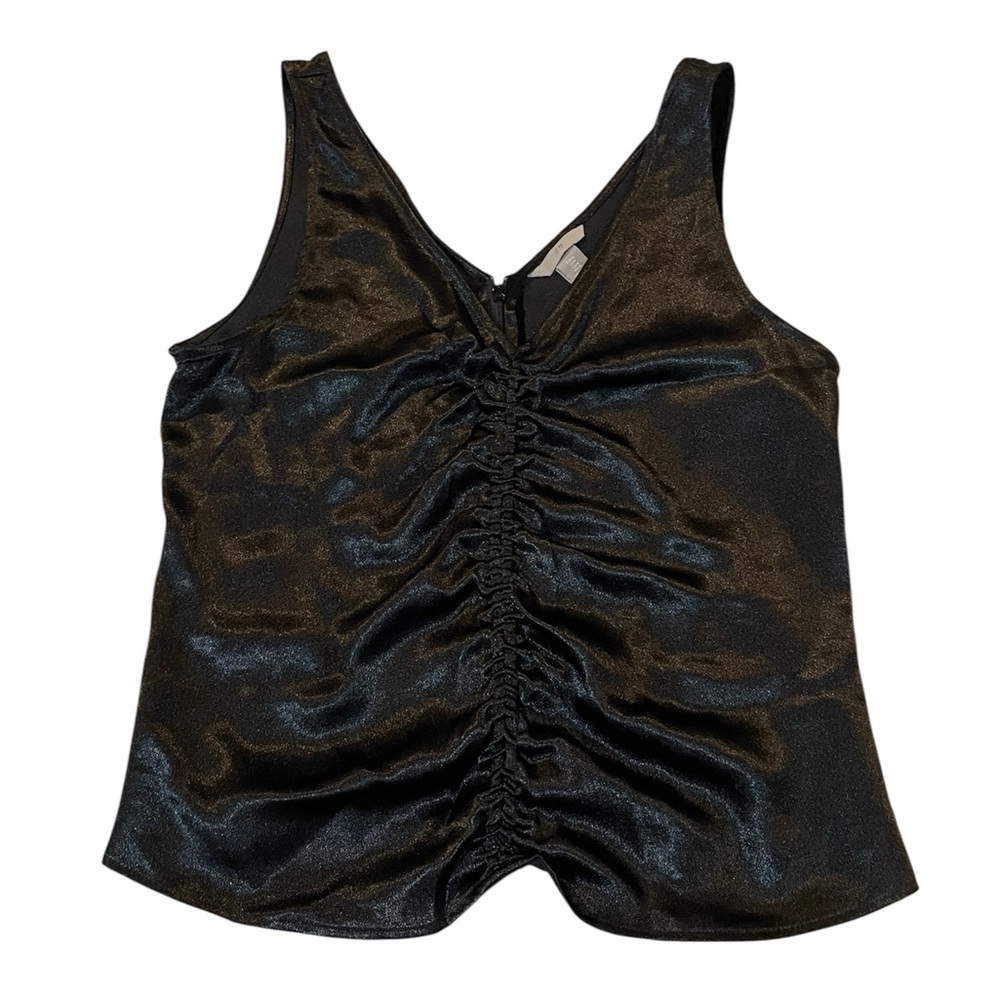 H&M Black Ruched Tank Top